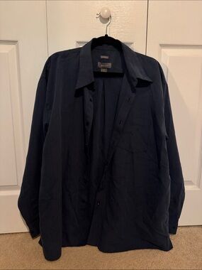 Men's Bruno Navy Button-Front Shirt size extra Large